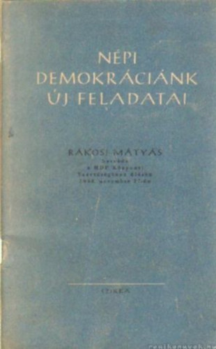 Népi demokráciánk új feladatai
