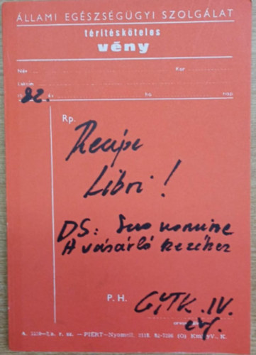 Recipe libri - A Szegedi Orvostudományi Egyetem végzős gyógyszerészhallgatóink évkönyve (1983)