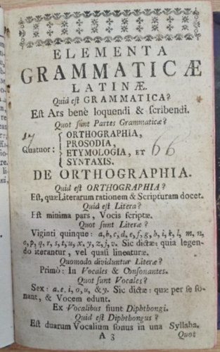 Molnár Gábor - Elementa Grammaticae Latinae (1790)