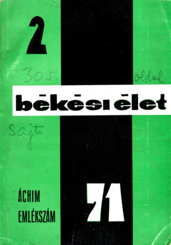 Dr. Dr. Szab� Ferenc T�bori Gy�rgy - B�k�si �let 2. 1971 �chim eml�ksz�m