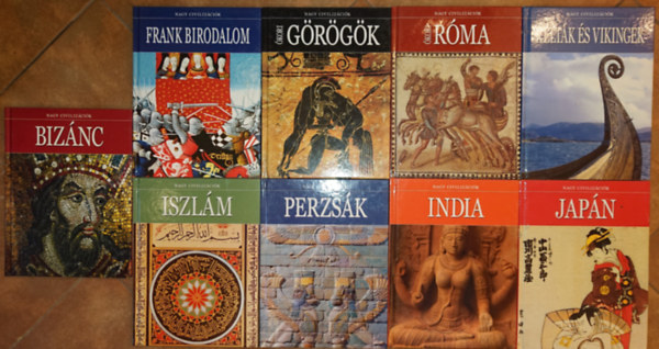 9 k�tet a Nagy Civiz�ci�k c�m� k�nyvsorozatb�l: Iszl�m, Perzs�k, India, Jap�n, Biz�nc, Frank birodalom, �kori g�r�g�k, �kori R�ma, Kelt�k �s Vikingek