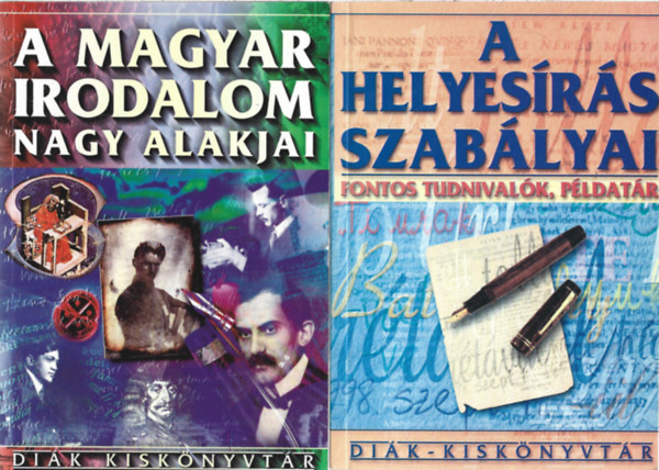 3 db Diák - Kiskönyvtár, A magyar irodalom nagy alakjai, A helyesírás szabályai, Idegen szavak kislexikona