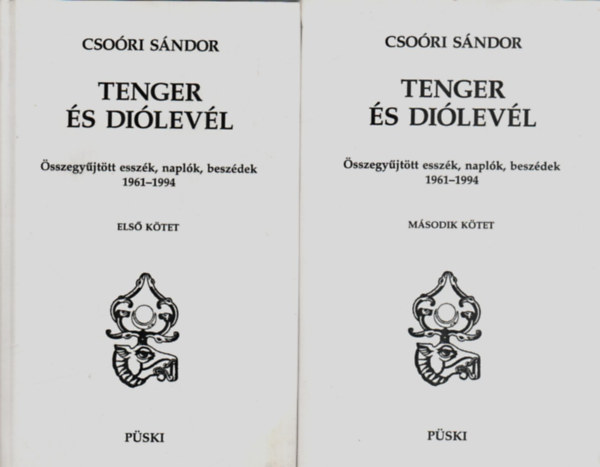 Csori Sndor - Tenger s dilevl  I-II. (sszegyjttt esszk, naplk beszdek 1961-1994)
