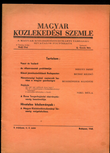 ifj. Gonda Bla - Magyar Kzlekedsi szemle II. vfolyam 4-5. szm