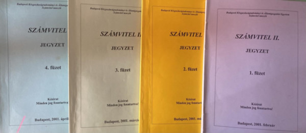 Számvitel II.- Jegyzet - 1-4. füzet (4 db jegyzet)