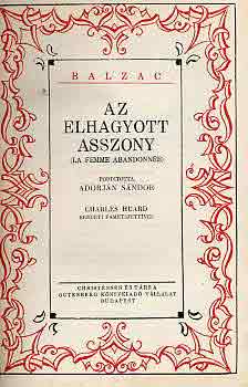 Honor de Balzac - Az elhagyott asszony