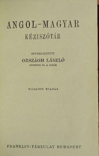 Orszgh Lszl - Angol-magyar kzisztr