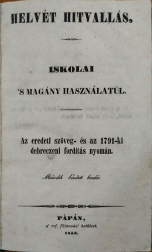 Helvt hitvalls  - iskolai 's magny hasznlatl.