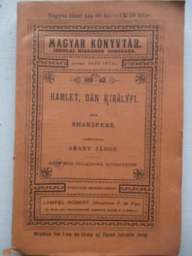 Arany Jnos  William Shakespeare (ford.) - Hamlet, dn kirlyfi
