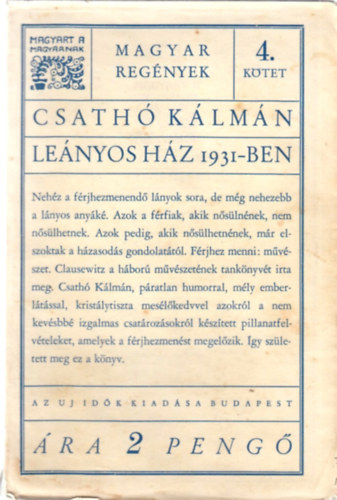 Csath� K�lm�n - Le�nyos h�z 1931-ben