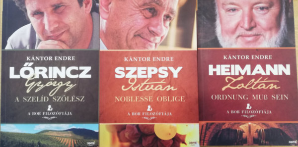 3 k�tet az A bor filoz�fi�ja sorozatb�l ( L�rincz Gy�rgy , Szepsy Istv�n  Heimann Zolt�n ),