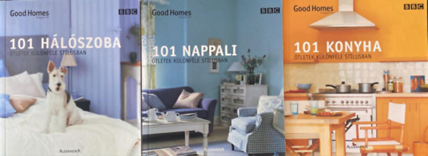 Julie Savill - 3 db 101 ötletek könyv: 101 hálószoba + 101 Nappali + 101 Konyha
