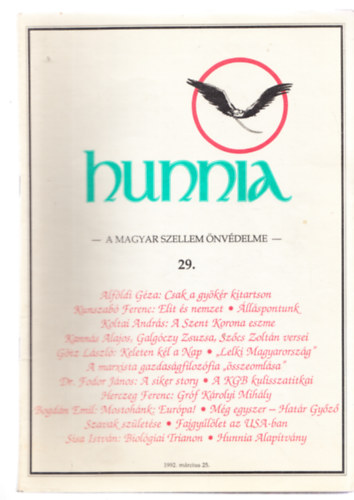 Hunnia - A magyar szellem �nv�delme - 29-49. (20 db. lapsz�monk�nt)