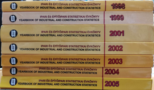Központi statisztikai hivatal - 7 db Ipari és Építoipari Statisztikai Évkönyv - Statistical Yearbook of industry and construction