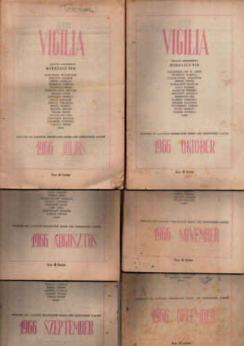 Vigilia 1966/j�lius, augusztus, szeptember, okt�ber, november, december.