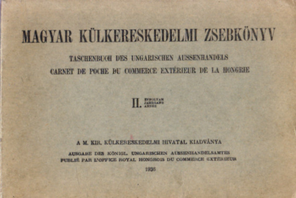 Magyar külkereskedelmi zsebkönyv II. évfolyam