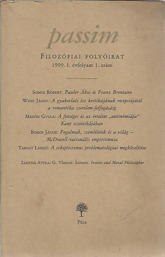 Passim (Filozfiai Folyirat) 1999/1.