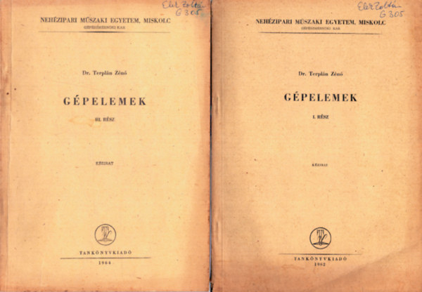 Dr. Terpln Zn - Gpelemek I., III. rsz (kzirat)