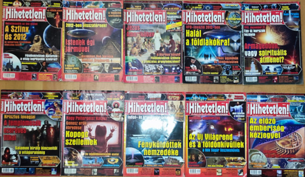 10db Hihetetlen! magazin - 2012. �prilis, j�lius, augusztus, szeptember, december, 2013. m�rcius, j�nius, augusztus, szeptember, december