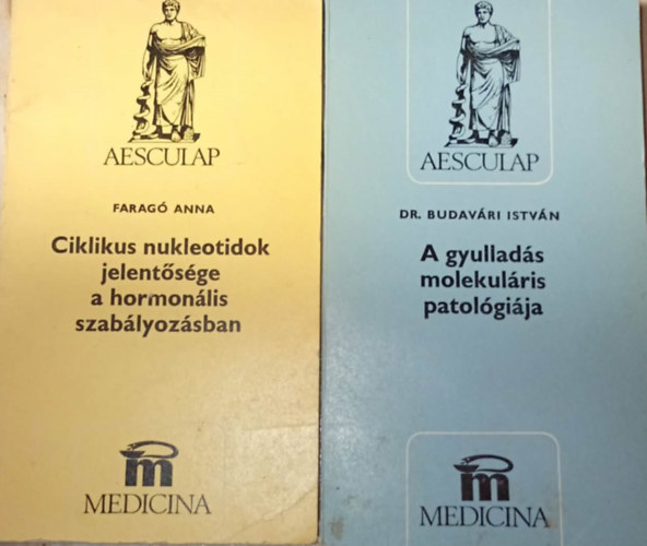 Dr. Faragó Anna Budavári István - Aesculap sorozatból két mű: Ciklikus nukleoidok jelentősége a hormonális szabályozásban, A gyulladás molekuláris patológiája