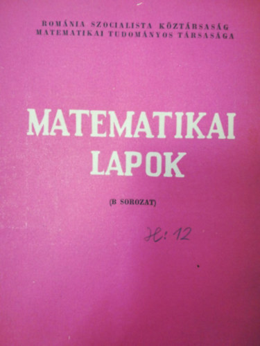 Matematikai lapok 2 (B sorozat) XVIII. vfolyam 1967. februr