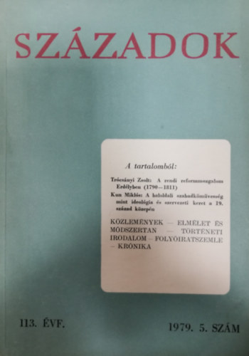 Szzadok 1979/5. (A Magyar Trtnelmi Trsulat kzlnye)