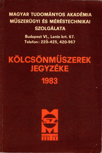 Barabs va - Klcsnmszerek jegyzke 1983