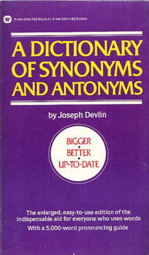 Joseph Devlin - A dictionary of synonyms and antonyms