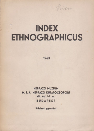 Index ethnographicus 1963