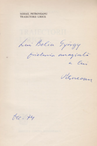 Mihail Petroveanu - Traiectorii lirice (Dediklt)