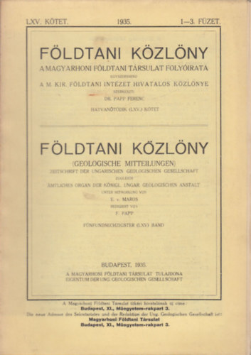 Fldtani kzlny 1935/1-12. (Teljes vfolyam lapszmonknt)