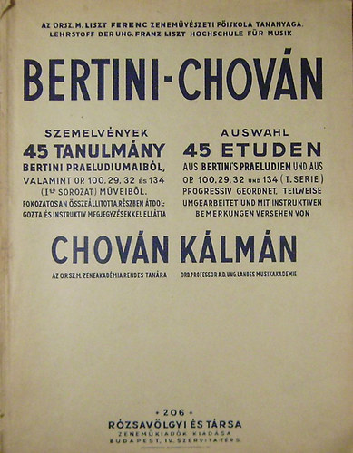 G. Bertini - Szemelv�nyek - 45 tanulm�ny Bertini praeludiumaib�l