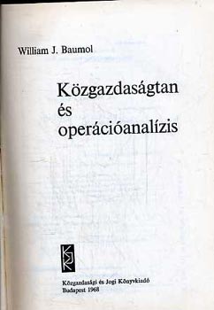 William J. Baumol - Kzgazdasgtan s opercianalzis