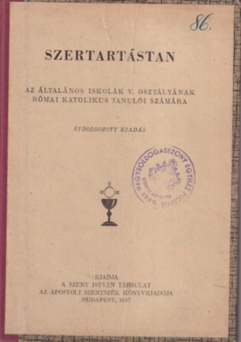 Szertartstan az ltalnos iskolk V. osztlynak rmai katolikus tanuli szmra