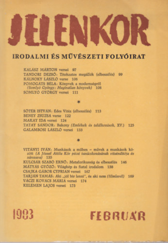 Jelenkor - Irodalmi és művészeti folyóirat 1983 február