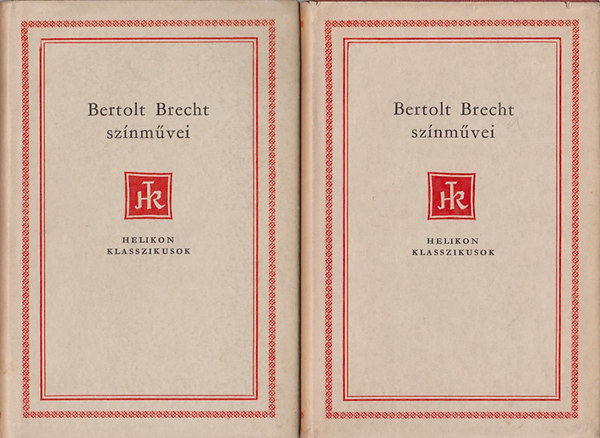 Szerkesztette: Vajda Gyrgy Mihly Bertolt Brecht - Walk Gyrgy - Bertolt Brecht sznmvei 1-2. (Helikon Klasszikusok)