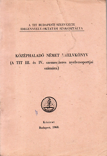Dr Flei-Sznt Endre Hofman Lszl - Kzphalad nmet nyelvknyv