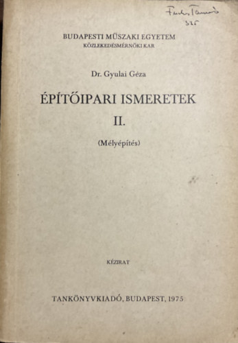 dr. Gyulai Gza - ptipari ismeretek II. (mlypts)