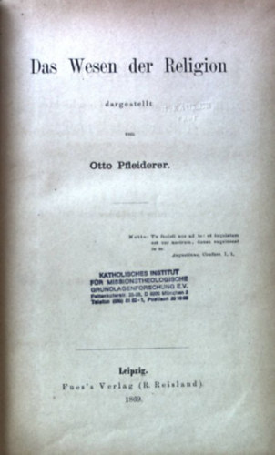 Pfleiderer Otto D. - Die Religion, ihr Wesen und ihre Geschichte