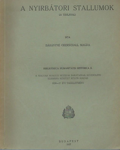 Brnyn Oberschall Magda - A nyrbtori stallumok (21 tblval)