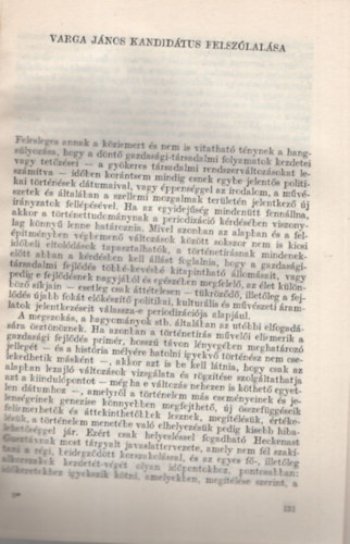 Varga J�nos kandid�tus  felsz�lal�sa-Vita a feud�lis kori magyar t�rt�nelem periodiz�ci�j�r�l -  K�l�nlenyomat