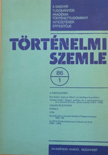 R�nki Gy�rgy  (szerk.) - T�rt�nelmi Szemle 86/1