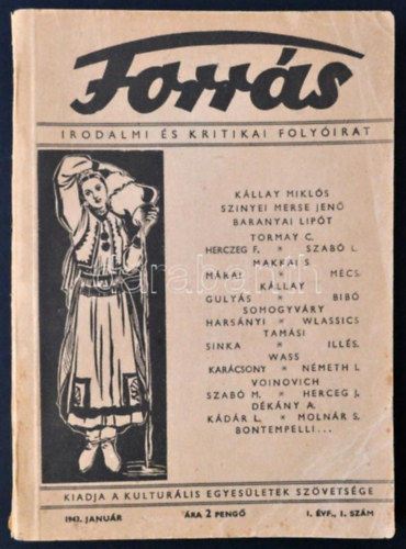 1943 Forrás. Irodalmi és kritikai folyóirat, I. évf. 1. szám