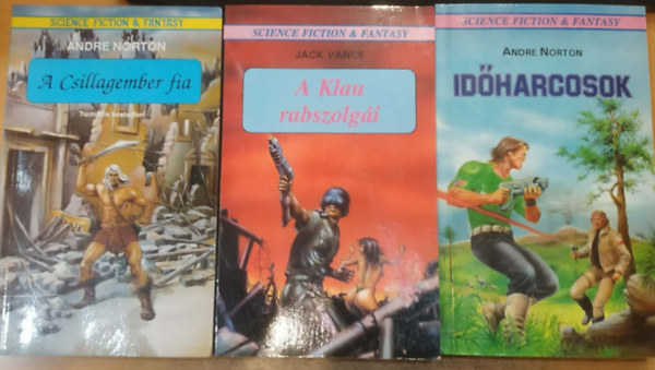 Jack Vance Andre Norton - 3 db Science Fiction & Fantasy: A Csillagember fia + A Klau rabszolgái + Időharcosok