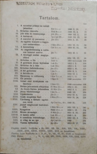 Robertson Frigyes Vilmos - Robertson Frigyes Vilmos egyh�zi besz�dei, II. k�tet