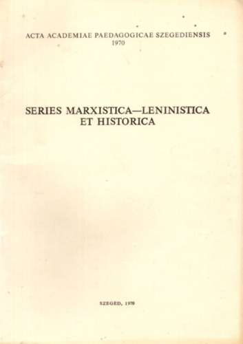 Bezdn Sndor Benk Lszl - I. Marxizmus-Leninizmus, trtnelem - A hdmezvsrhelyi els olvas npkr megalakulsa ( 1869 )  Klnlenyomat