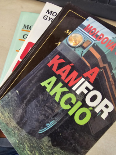 Moldova György - 4db Moldova kötet: Árnyék az égen, Égi szekér, A pénz szaga, A kámfor akció