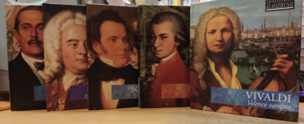 Mozart, Händel, Schubert, Vivaldi, Puccini Mester Kiadó Kft. - 5 db "A zeneszerzés klasszikusai": Egy királyi udvar zenéje; Lírai harmóniák; Mesterdarabok; Tragédia az operában; Velence varázsa