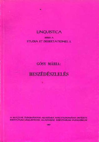 Dr. Gósy Mária - Beszédészlelés