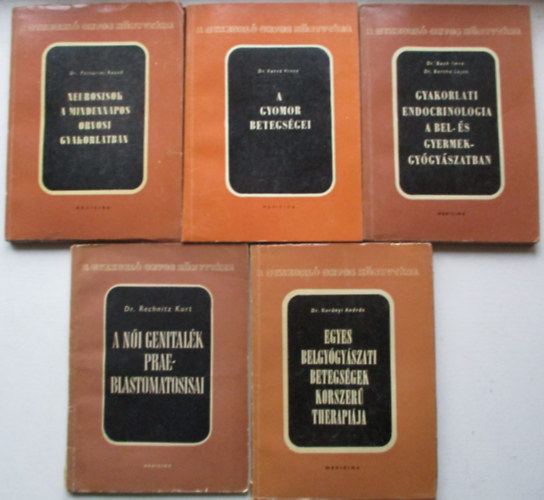 Dr. Pertorini Rezső - 5 db a Gyakorló orvos könyvtára sorozatból (Női genitalék praeblastomatosisai, A gyomor betegésgei...